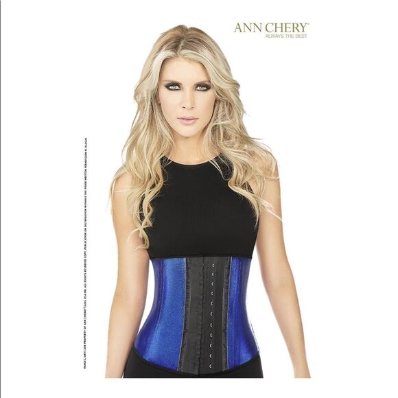 Ann Chery 2039 Metallic Edition Blue Latex Waist Trainer - Picture 1 of 6